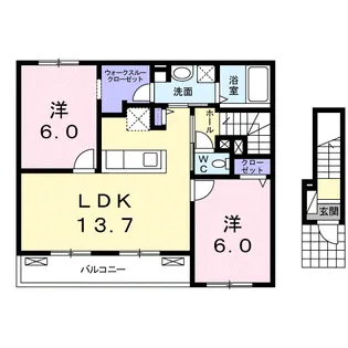 ストーンズ 黒瀬YU Ⅰ【2階】の間取り