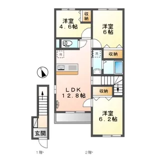 サンクレール【2階】の間取り