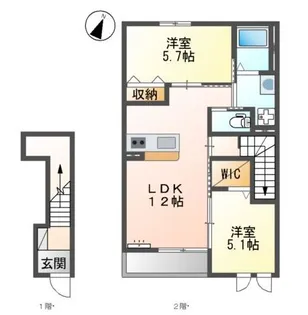 ムーンリバーA【2階】の間取り