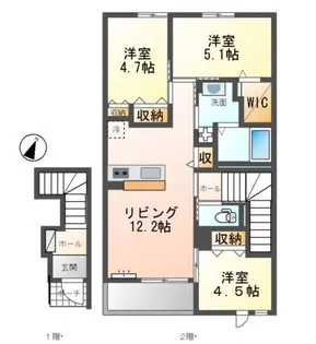 ムーンリバーB【2階】の間取り