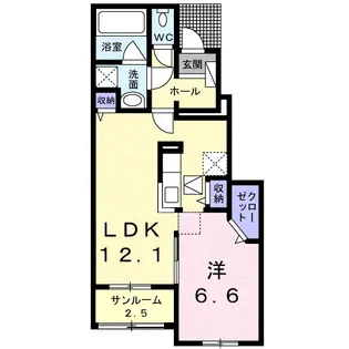 RIVERSIDE B【1階】の間取り