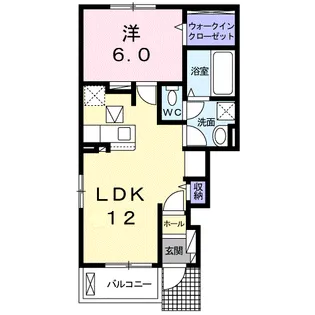 アジュールA【1階】の間取り