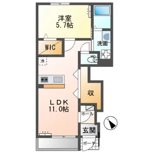 メルヴェール【1階】の間取り