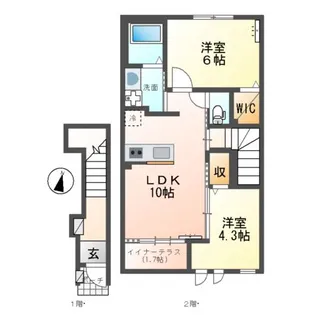 ラ・ルーチェ米満【2階】の間取り