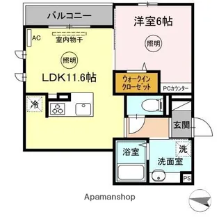 ラルーチェCD C棟【204号室】の間取り