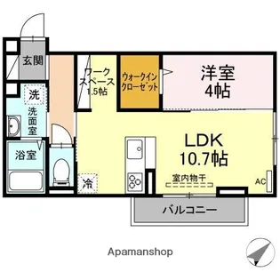 クロスコート5−8号室【3階】の間取り