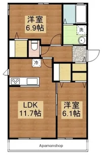 TN田園 A棟【101号室】の間取り
