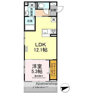 メゾングランレーヴ A棟【3階】の間取り