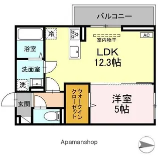 ゼフィール飯田【1階】の間取り