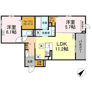 プレミア西条中央B棟【3階】の間取り