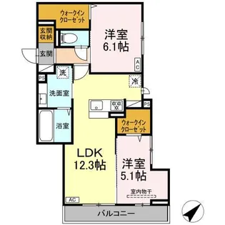 プレミア西条中央B棟【2階】の間取り