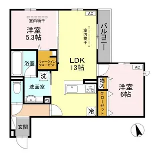 WISTERIA寺家【2階】の間取り