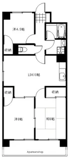 サンシティー十日市【4階】の間取り