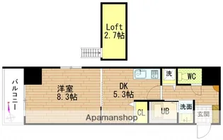 グラビスコート紙屋町【5階】の間取り