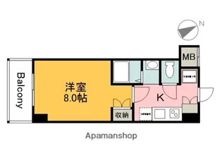 パレグレース中筋【604号室】の間取り