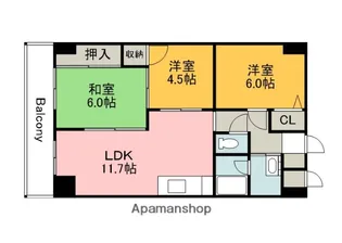 シャルマン財官Ⅱ【2階】の間取り