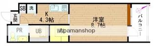 グラビスコート十日市【10階】の間取り