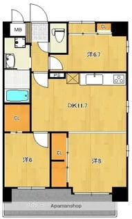 ノーブル千田公園【11階】の間取り