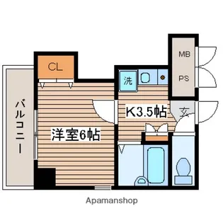 パークサイド大手町【4階】の間取り