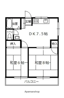 広島県広島市安佐南区緑井2丁目【アパート】の間取り