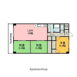 常盤コープマンション【3階】の間取り