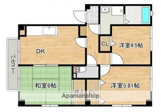 フォブール鶴江【2階】の間取り