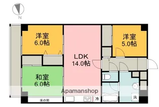 ビアビアンカマツヲ【13階】の間取り
