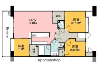 フローレンス牛田新町グランドアーク【8階】の間取り
