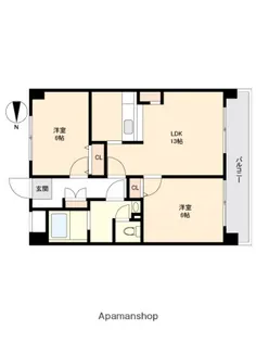 コーポハピネス【5階】の間取り