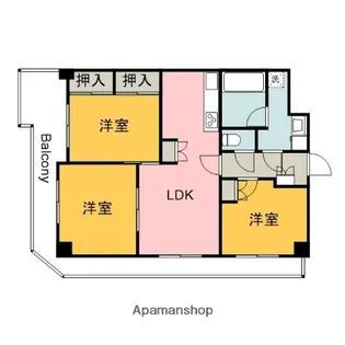 ポニクレール比治山【5階】の間取り