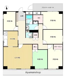 コンフォート宝町【10階】の間取り