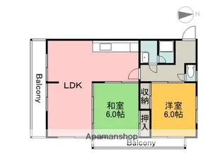カルチェ川内NO.2【3階】の間取り