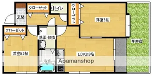 ムーンパディ船越【102号室】の間取り
