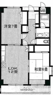 パークリバー東白島【7階】の間取り