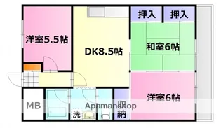 ロイヤルビュー【104号室】の間取り
