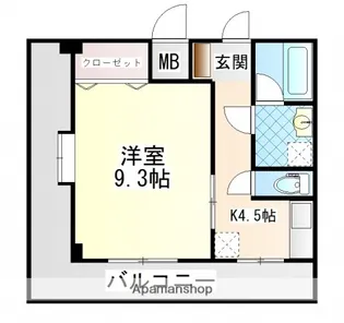 ピアチェーレ皆実【3階】の間取り