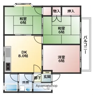 広島県広島市西区高須3丁目【アパート】の間取り