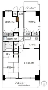 ダイアパレス宇品西【11階】の間取り