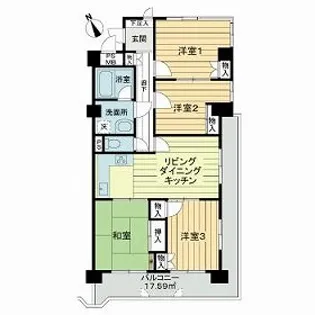 ライオンズマンション西霞町【5階】の間取り
