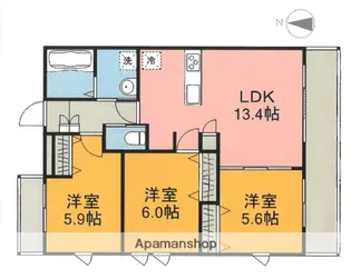 メゾンブランカ大町東【302号室】の間取り