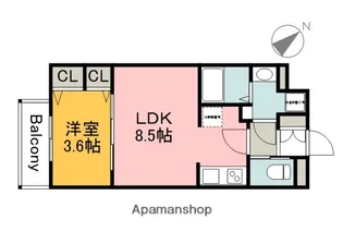 セブンプロート庚午【1階】の間取り