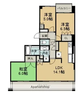 パークコート加古町【3階】の間取り