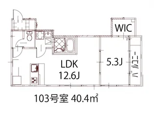 リノリノアパートメント広島エキキタ【103号室号室】の間取り
