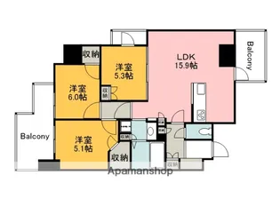 TK−7BLD.【502号室】の間取り