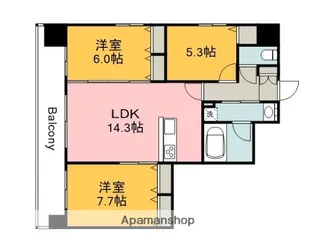 ウイング宝町ファイブ【13階】の間取り