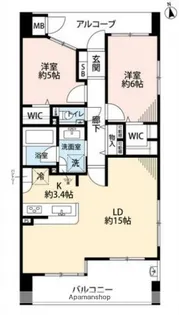 パークナード本川町【2階】の間取り