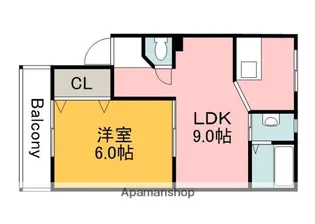 1LDKの間取り画像