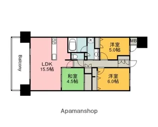 広島県広島市東区二葉の里1丁目【マンション】の間取り