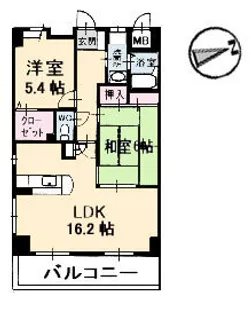 広島県広島市安佐南区中筋4丁目【マンション】の間取り