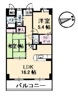 広島県広島市安佐南区中筋4丁目【マンション】の間取り